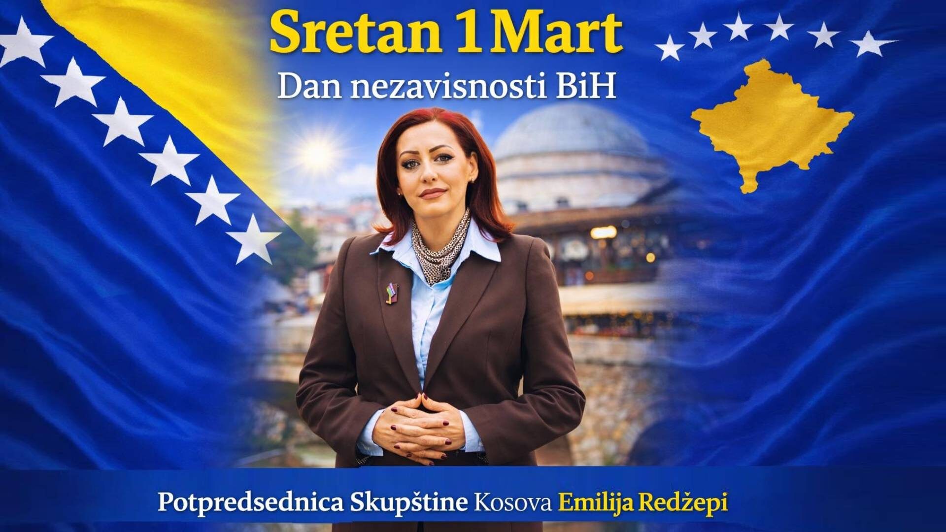 Emilija Redžepi čestitala Dan nezavisnosti Bosne i Hercegovine: „Snaga zajedništva je temelj stabilnosti“